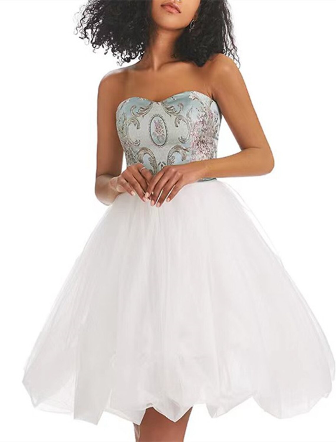 Homecoming Dresses Color Block Dress Graduation Birthday Short / Mini Sleeveless Strapless