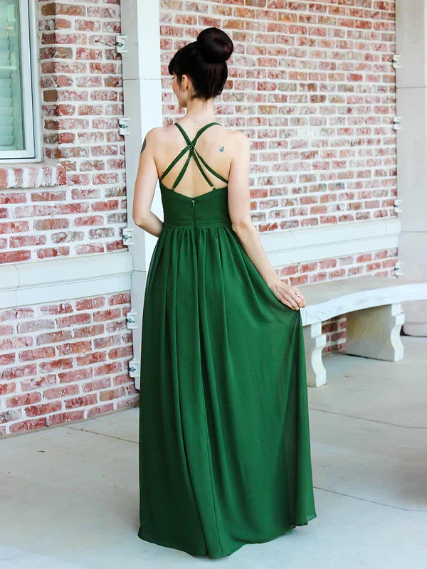 Tie Back Bridesmaid Dresses With Ruffles Slit