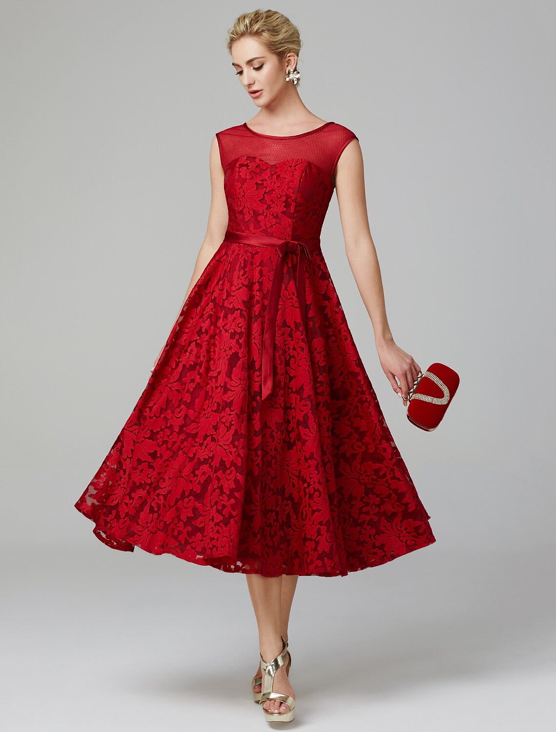 Party Sleeveless Neck All Over Floral with Pleats