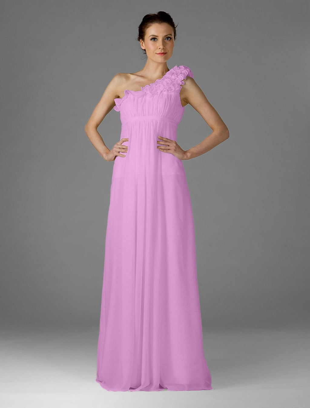 Bridesmaid Dress One Shoulder Sleeveless Elegant Floor Length