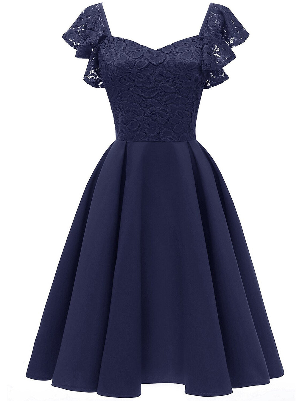 Cocktail Dresses Vintage Dress Party Wear Wedding Guest Knee Length Short Sleeve V Neck Spandex