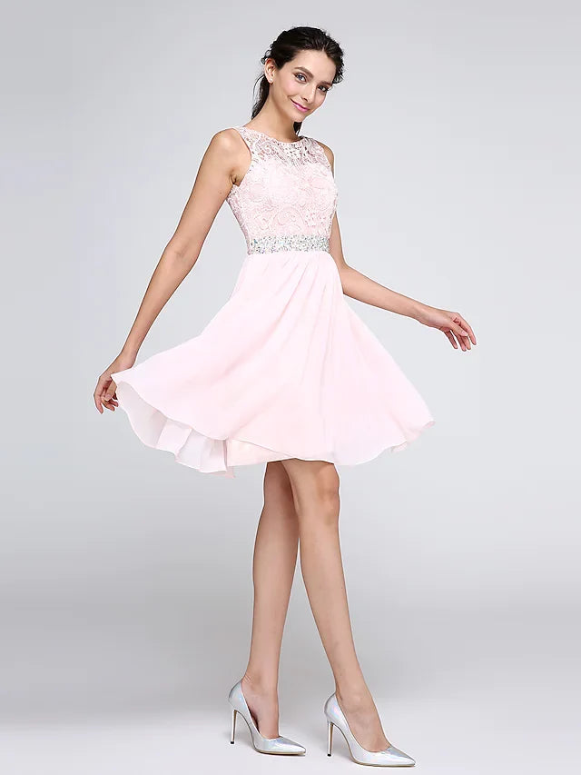 Homecoming Short Mini Sleeveless V Back with Crystals
