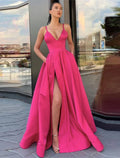 Prom Dress High Split Evening Dress Formal Birthday Sleeveless with Pleats Split Front