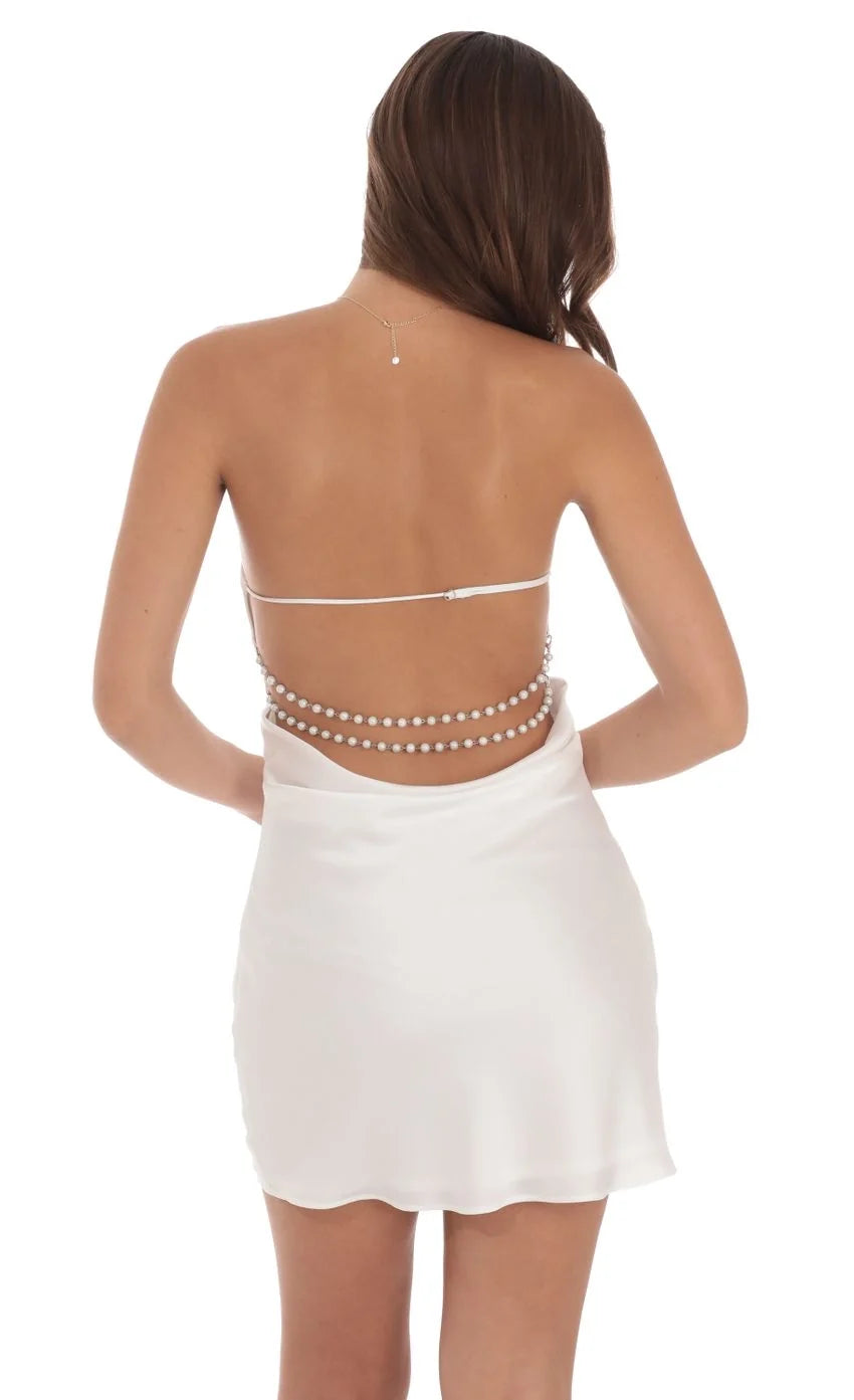 White Strapless Homecoming DressTimeless Elegance for Homecoming Events