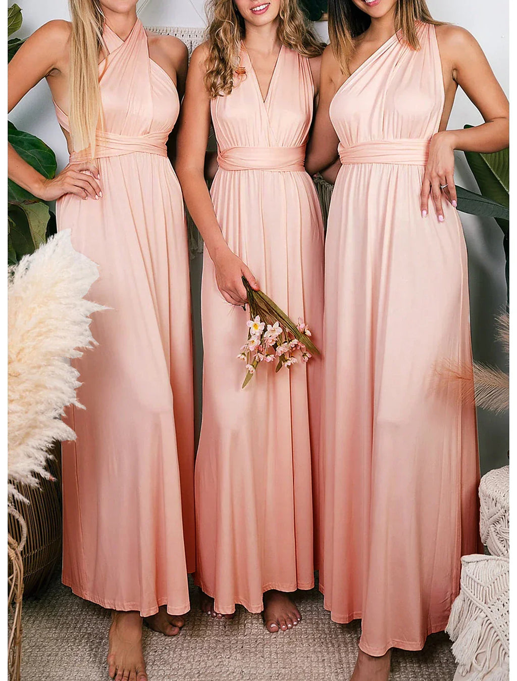 Mermaid / Trumpet Bridesmaid Dress V Neck Long Sleeve Elegant Court Train with Ruching / Solid Color