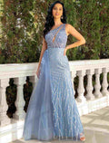 Mermaid / Trumpet Evening Gown Cut Out Dress Wedding Party Floor Length Sleeveless One Shoulder