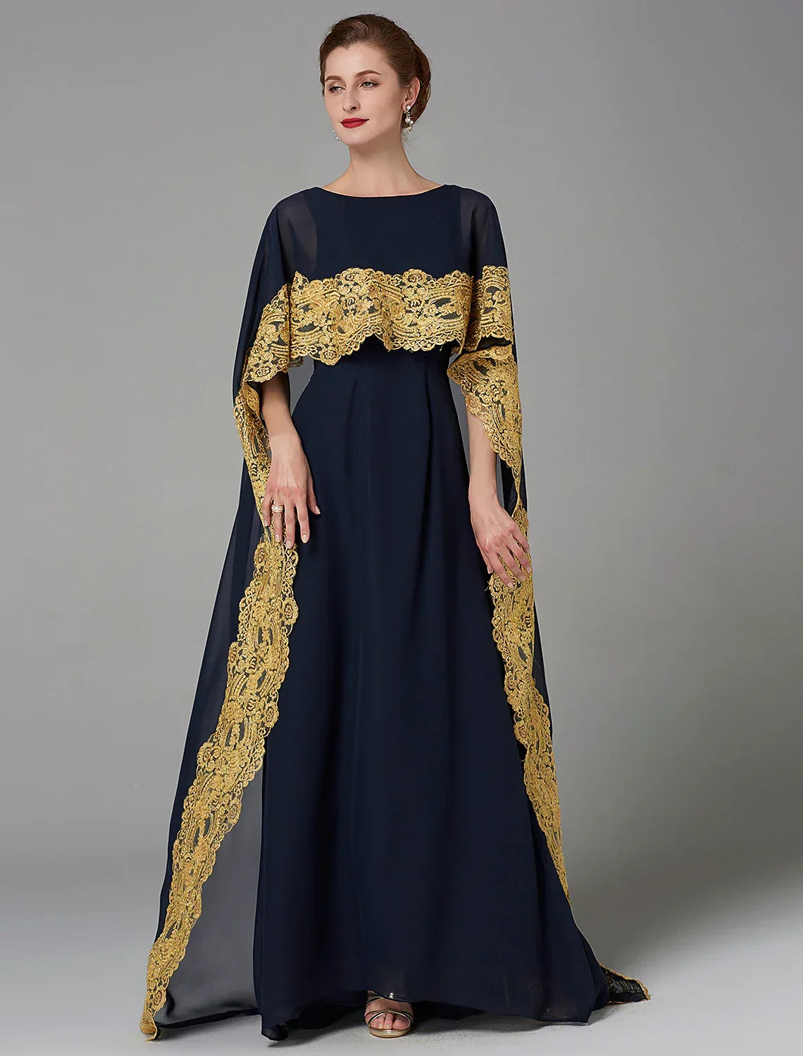 Mother of the Bride Dress Plus Size Elegant Bateau Neck Sweep / Brush Train Sleeveless