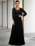 Two Piece A-Line Mother of the Bride Dress Plus Size Elegant V Neck Floor Length Sleeveless Wrap Included with Sash / Ribbon Pleats Appliques