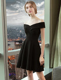 Cocktail Dresses Vintage Dress Homecoming Graduation Knee Length Short Sleeve Off Shoulder Spandex with Sleek