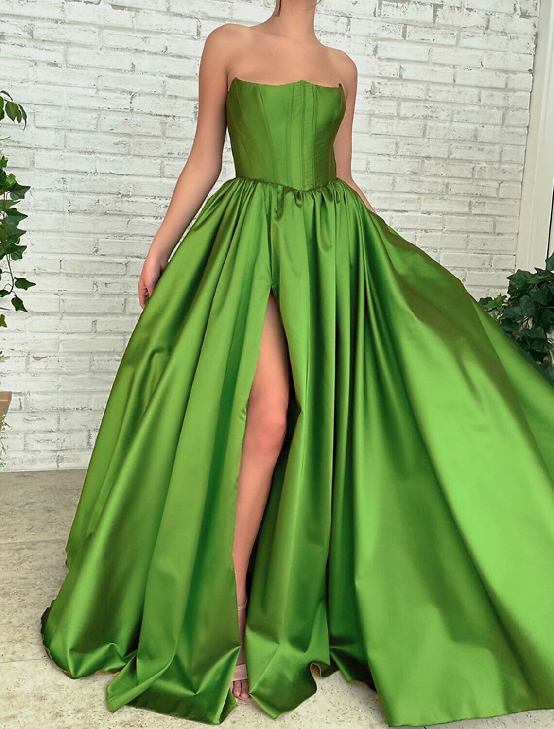 Ball Gown Evening Gown Corsets Dress Engagement Formal Evening Sweep / Brush Train Sleeveless Strapless