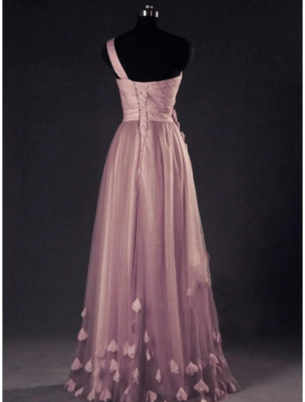 Wedding Floor Length Sleeveless One Shoulder with Appliques