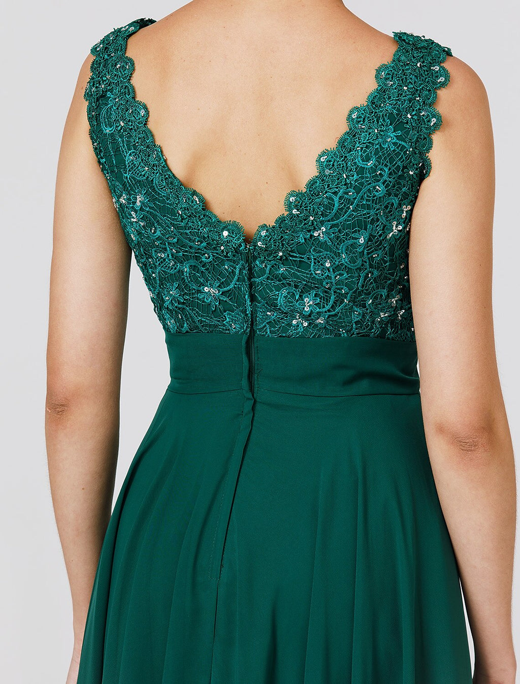 Wedding Guest Floor Length Sleeveless V Neck V Back with Sash / Ribbon Beading