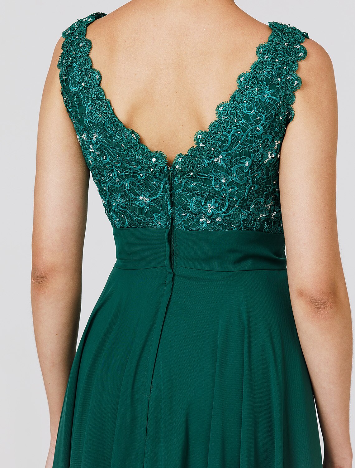 Wedding Guest Floor Length Sleeveless V Neck V Back with Sash / Ribbon Beading