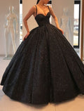 Ball Gown Glittering Sparkle Engagement Formal Evening Dress Sweetheart Neckline Sleeveless Sweep / Brush Train