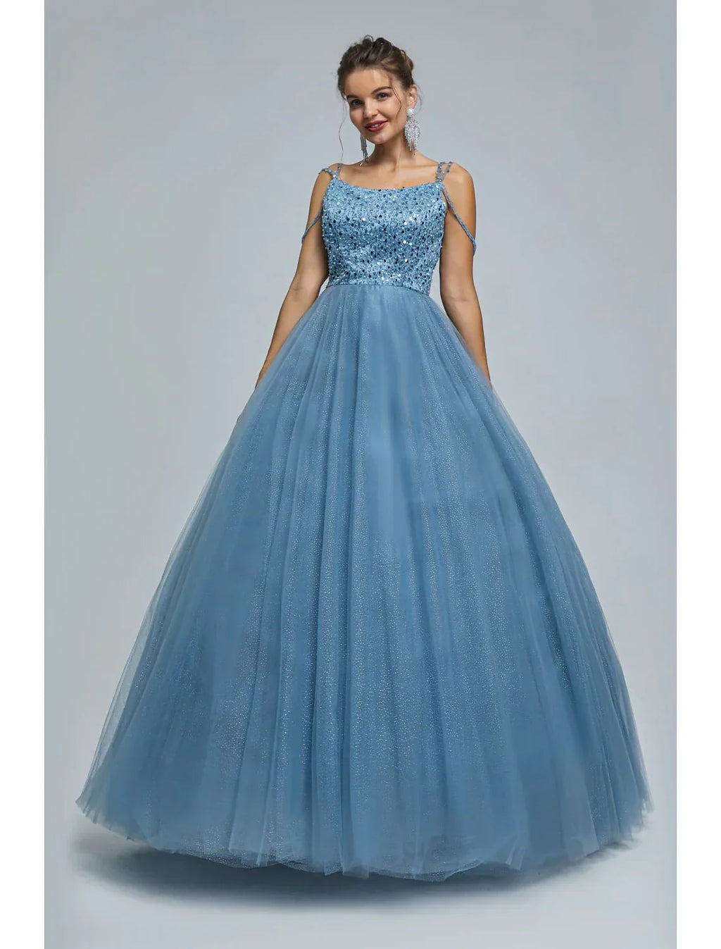 Sparkle Shine Dress Graduation Floor Length Sleeveless Strap with Pearls