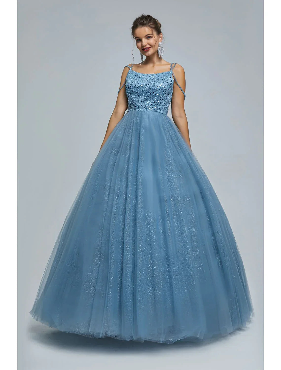 Sparkle Shine Dress Graduation Floor Length Sleeveless Strap with Pearls