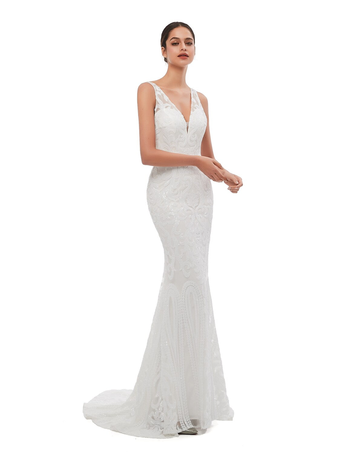 Evening Gown Celebrity Style Dress Engagement Sleeveless V Neck with Embroider