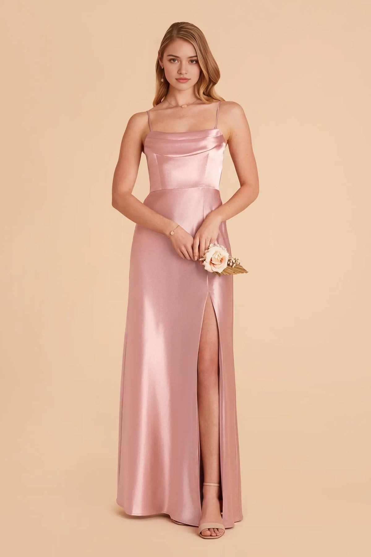 Blush Pink imeless Blush Off Shoulder Prom Dresses Side Slit for Comfort and Style at Formal Occasions