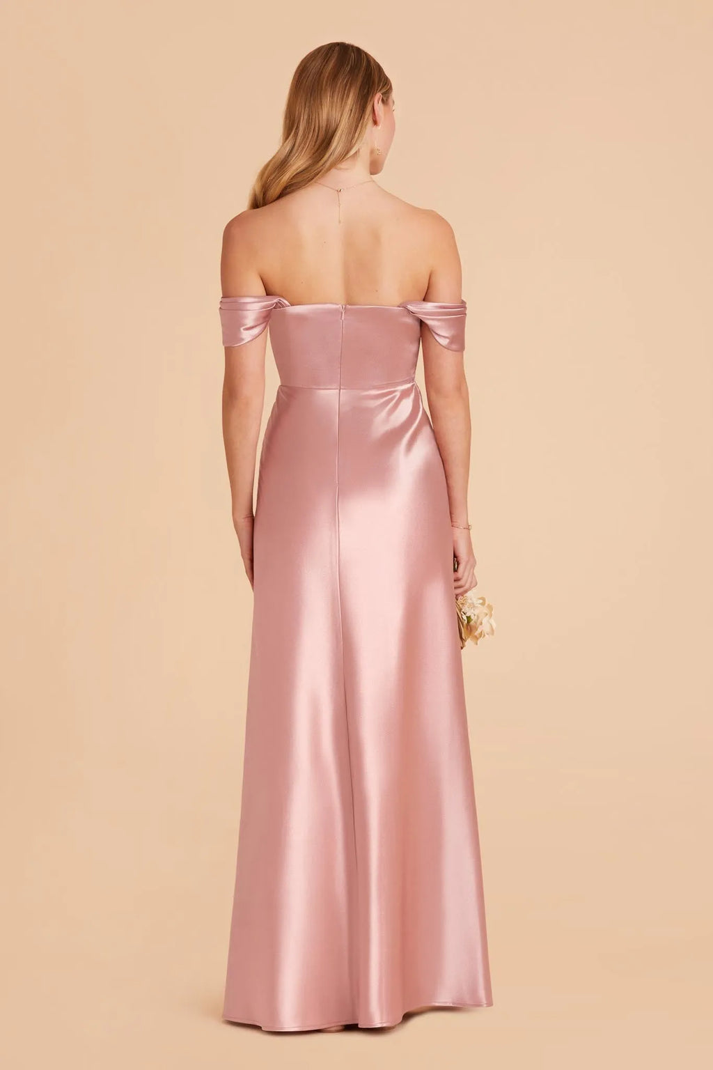 Blush Pink imeless Blush Off Shoulder Prom Dresses Side Slit for Comfort and Style at Formal Occasions