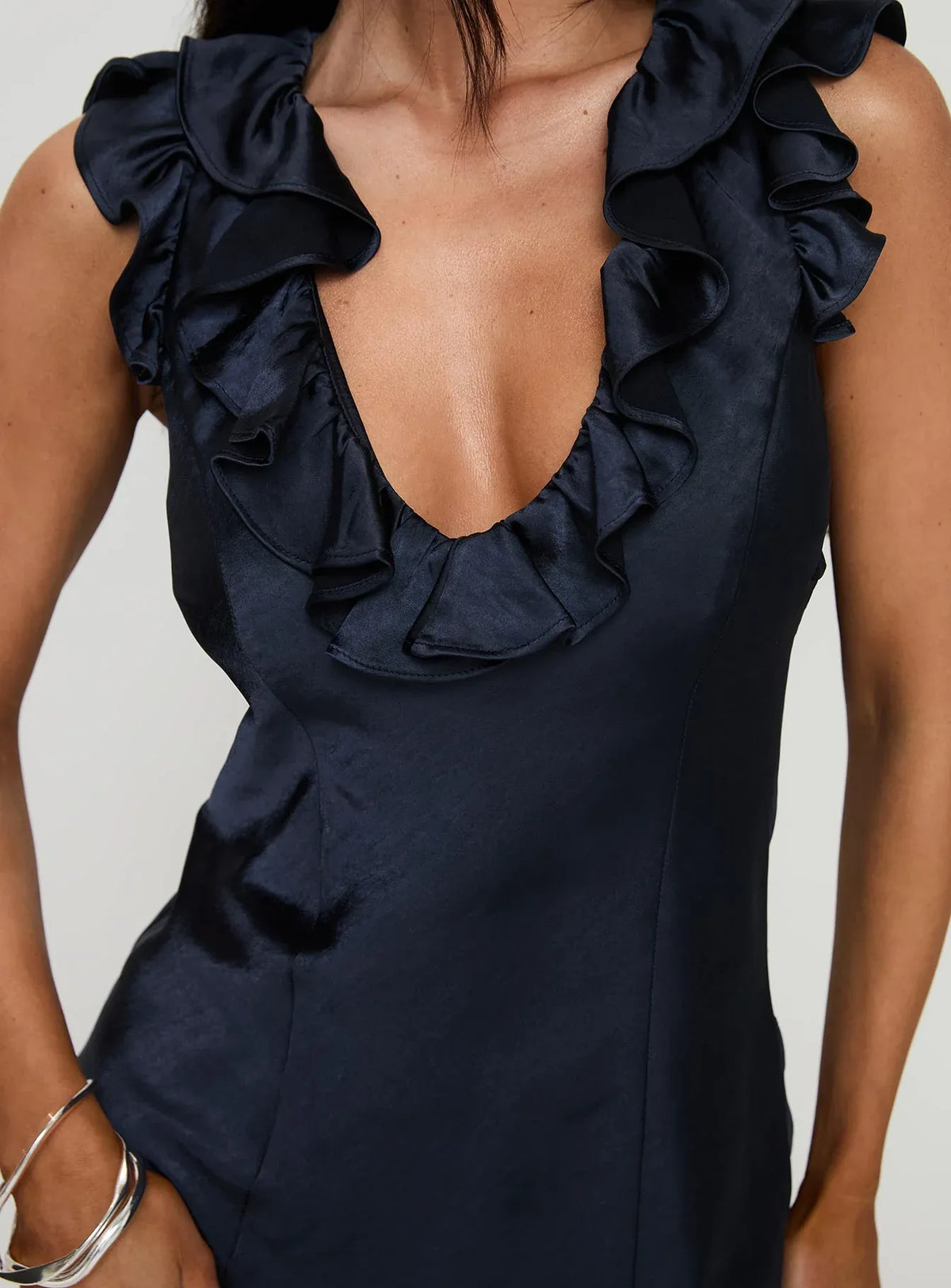 Beautiful Timeless Special Occasion Elegant Navy Blue Satin Sleeveless Mini Homecoming Dress