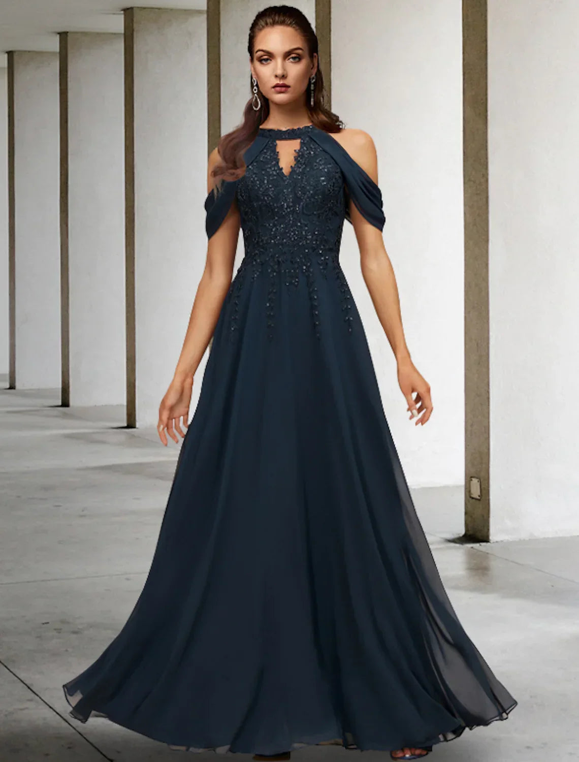 Mother of the Bride Dress Plus Size Elegant Floor Length Sleeveless with Appliques