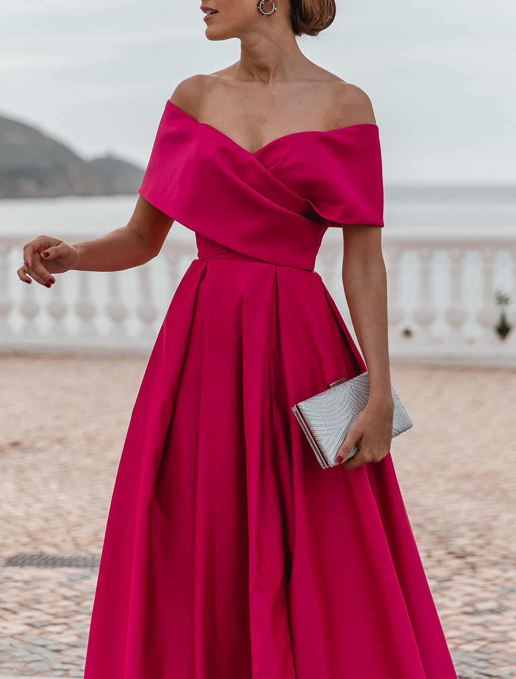 Evening Gown Party Dress Celebrity Style Dress Formal Wedding Court Train Sleeveless Off Shoulder Bridesmaid Dress with Ruched
