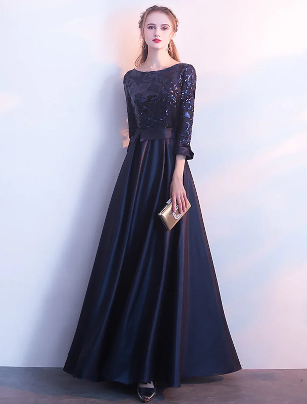 Bridesmaid Dress Long Sleeve Beautiful Back Floor Length