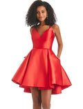 Homecoming Dresses Backless Dress Holiday Birthday Short / Mini Sleeveless V Neck with Pleats
