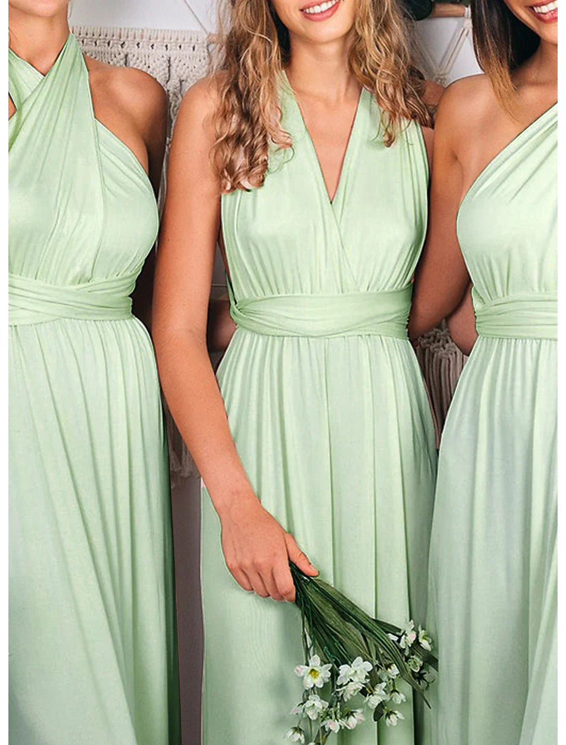 Mermaid / Trumpet Bridesmaid Dress V Neck Long Sleeve Elegant Court Train with Ruching / Solid Color