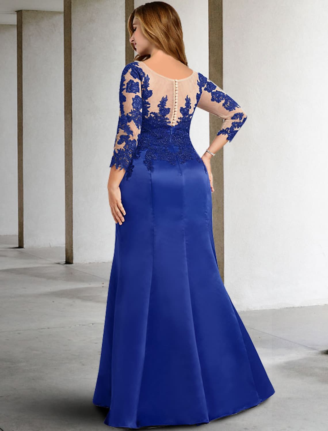 Mother of the Bride Dress Plus Size Elegant Floor Length Length Sleeve No with Applique
