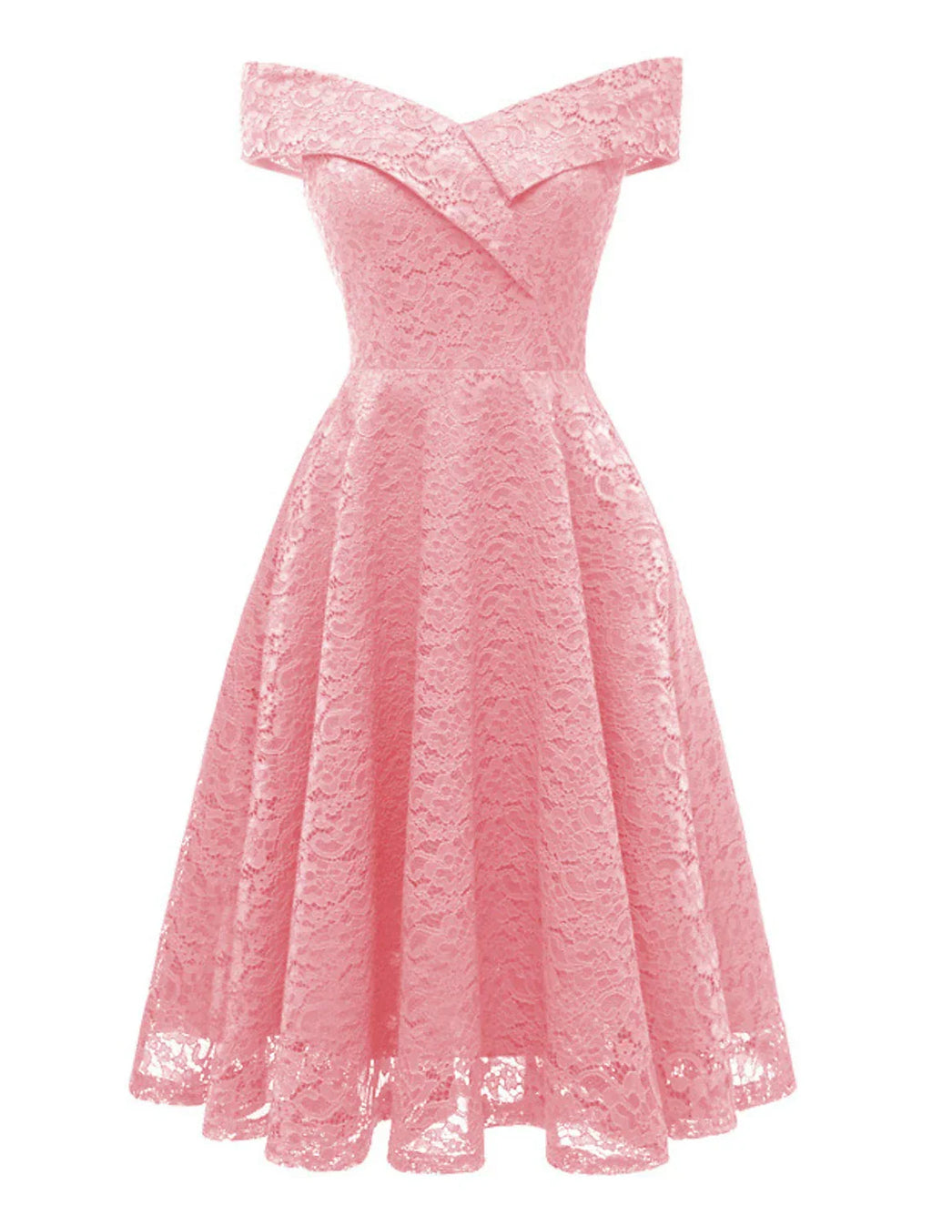 WE Party Dress Holiday Graduation Knee Length Short Sleeve Off Shoulder Bridesmaid Dress with Pleats