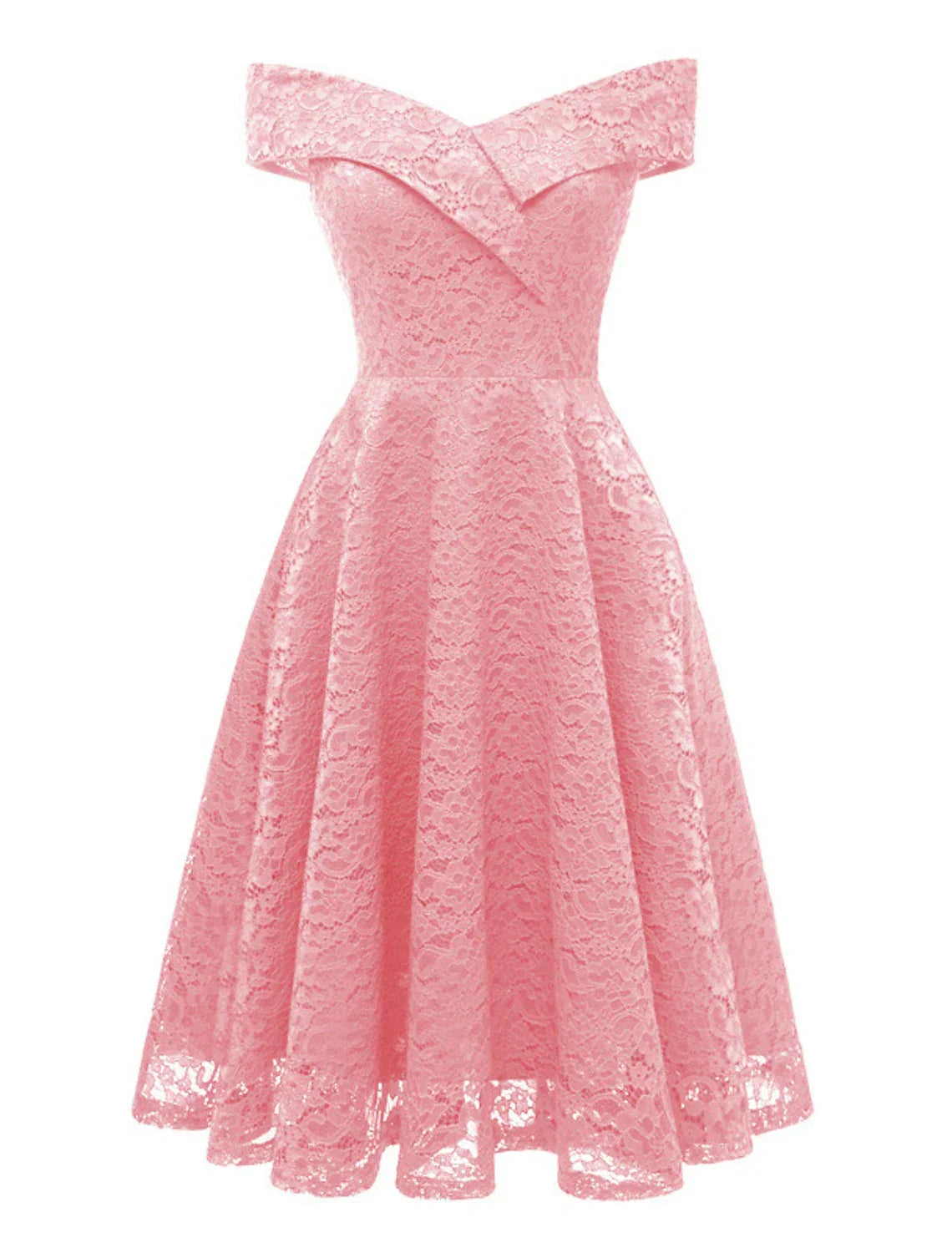 WE Party Dress Holiday Graduation Knee Length Short Sleeve Off Shoulder Bridesmaid Dress with Pleats