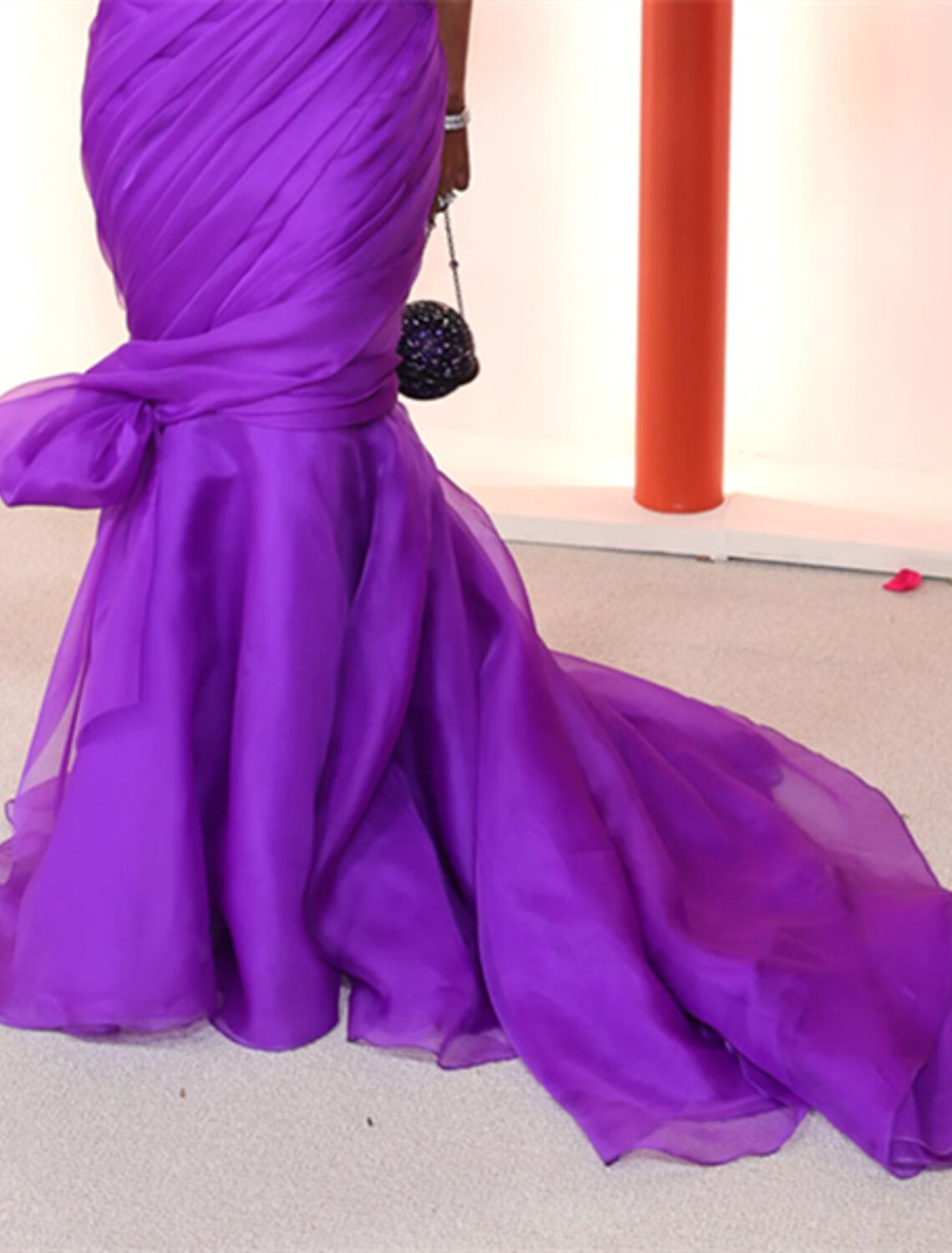 Black Mermaid / Trumpet Evening Gown Celebrity Style Dress Formal Tie Court Train Sleeveless One Shoulder with Ruched