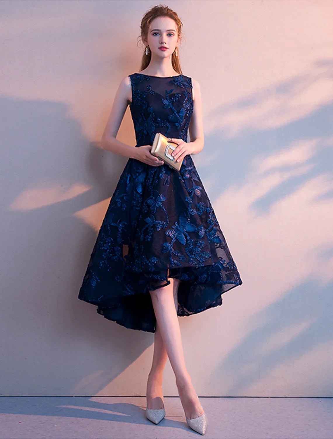 Cocktail Dresses Minimalist Dress Homecoming Party Wear Asymmetrical Sleeveless Jewel Neck with Pleats
