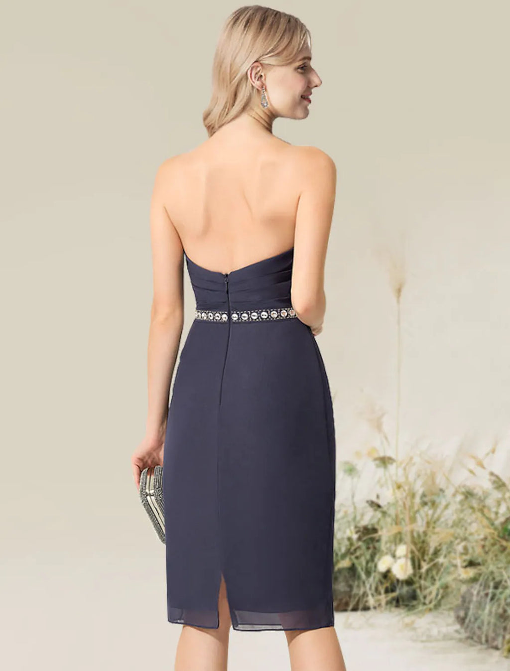 Cocktail Dresses Wedding Knee Length Short Sleeve Strapless