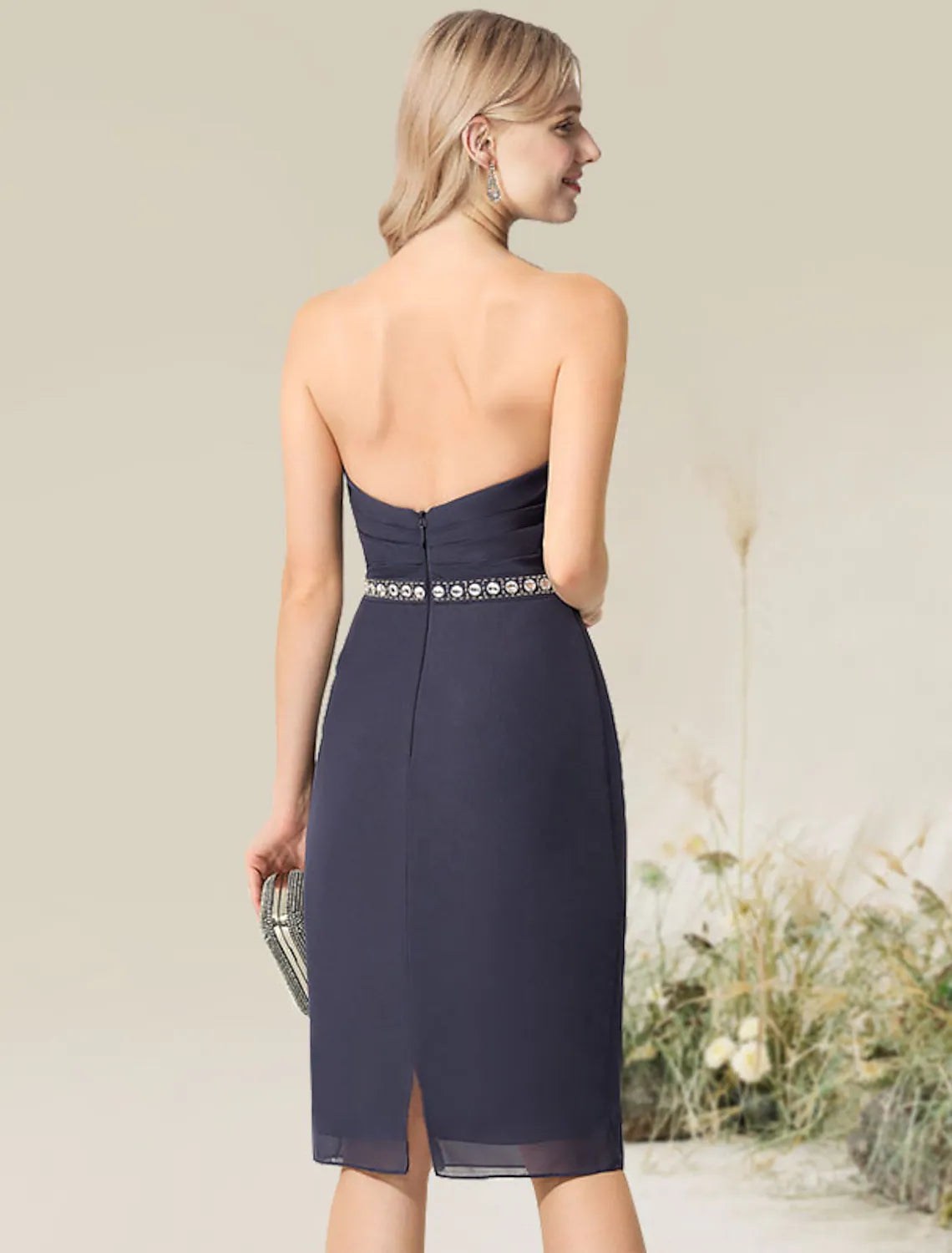 Cocktail Dresses Wedding Knee Length Short Sleeve Strapless