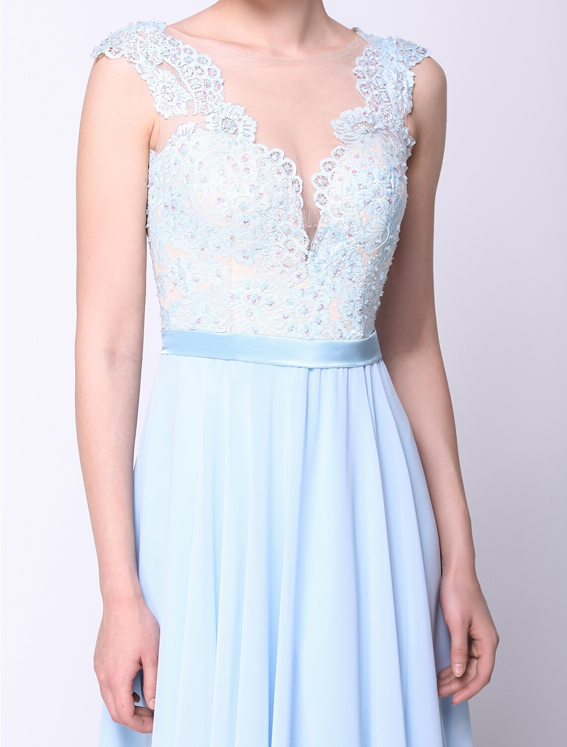 Open Back Dress Holiday Floor Length Sleeveless Beading Appliques