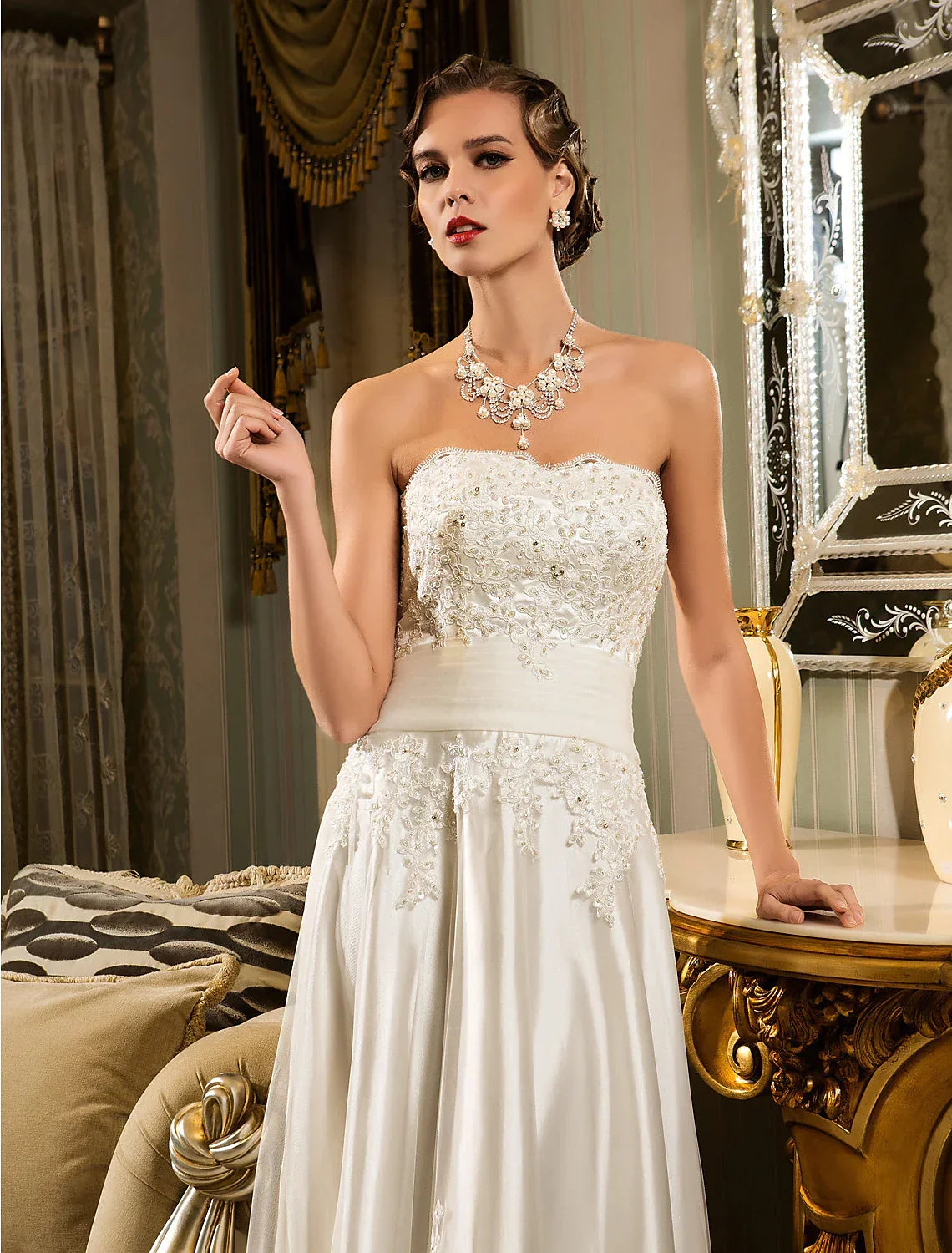 White Open Back Little Dresses A-Line Strapless Strapless Beaded Button