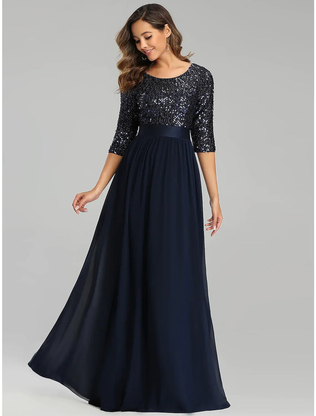Wedding Guest Formal Evening Dress Length Sleeve Floor Length