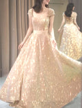 Sparkle & Shine Dress Wedding Guest Prom Floor Length Short Sleeve Strapless