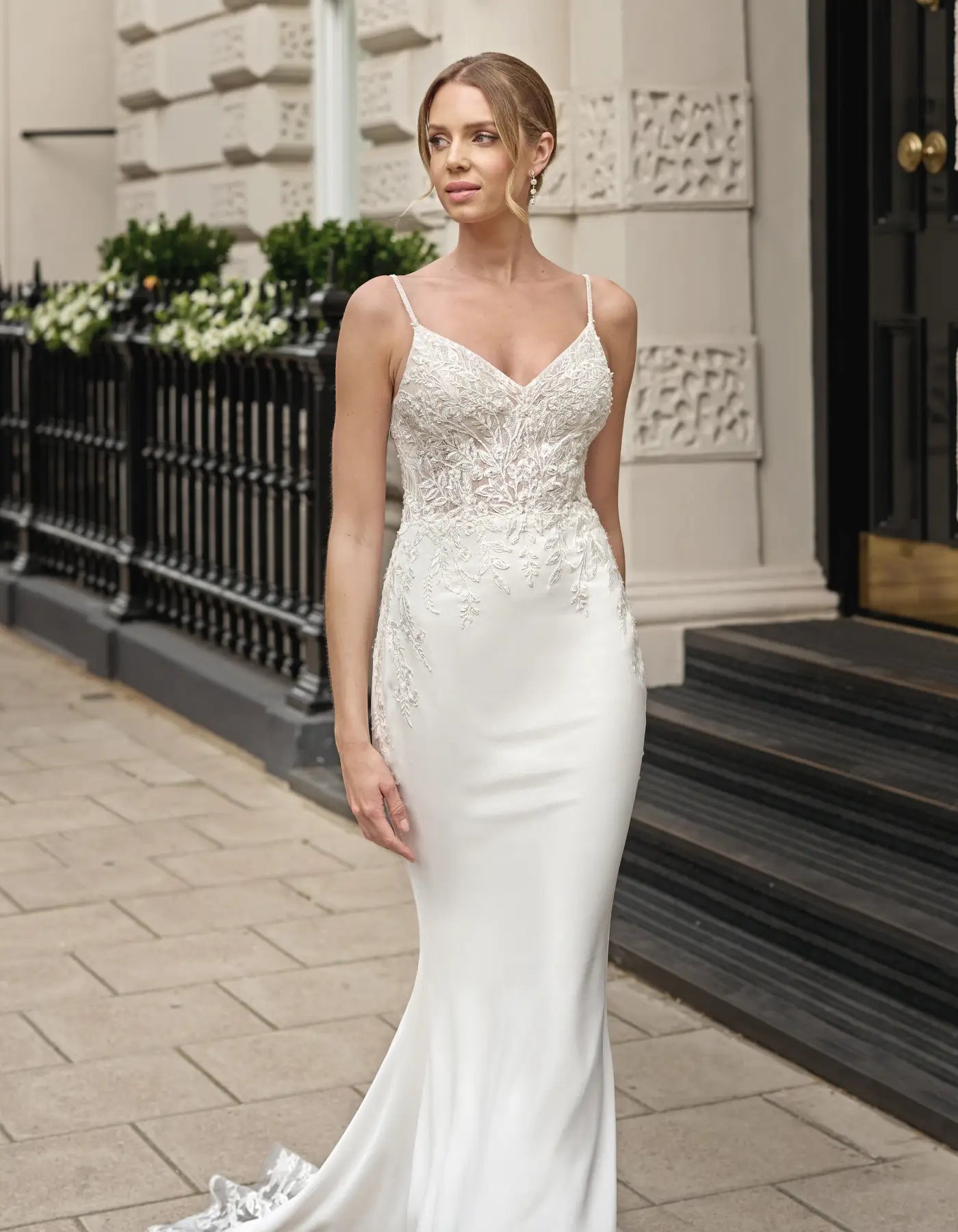 a and gown with keyhole back
