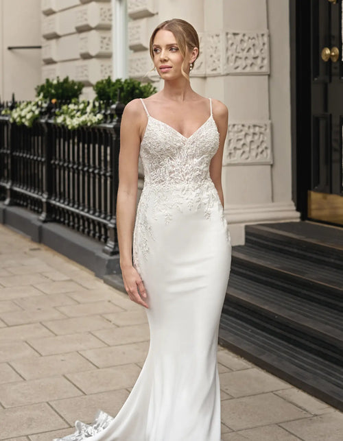 a and gown with keyhole back