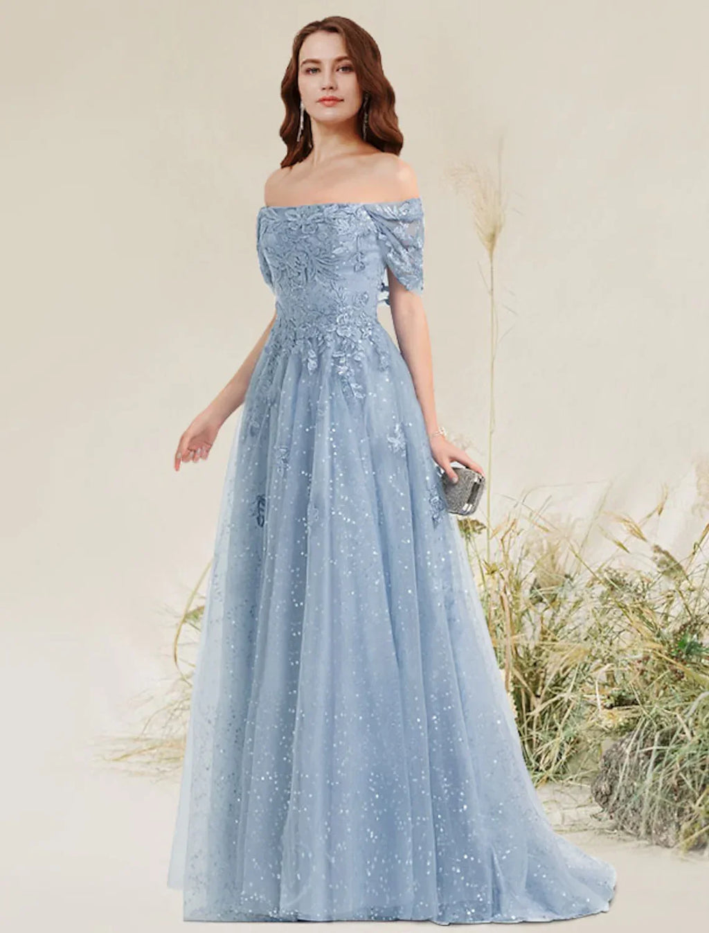 Wedding Sleeveless Off Shoulder with Pleats