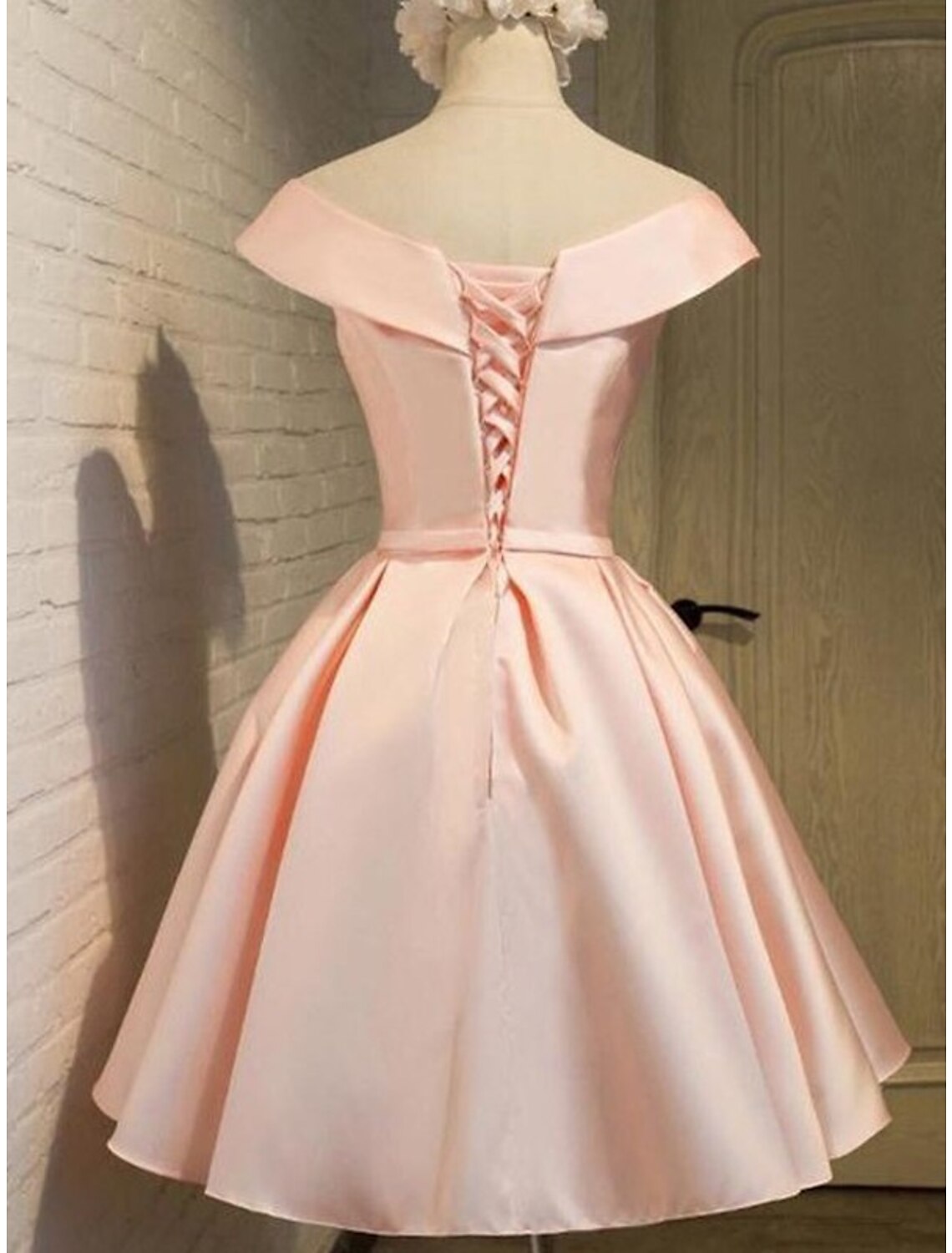 Pink Homecoming Dresses Elegant Dress Holiday Graduation Short / Mini Sleeveless Off Shoulder Dress with Strappy