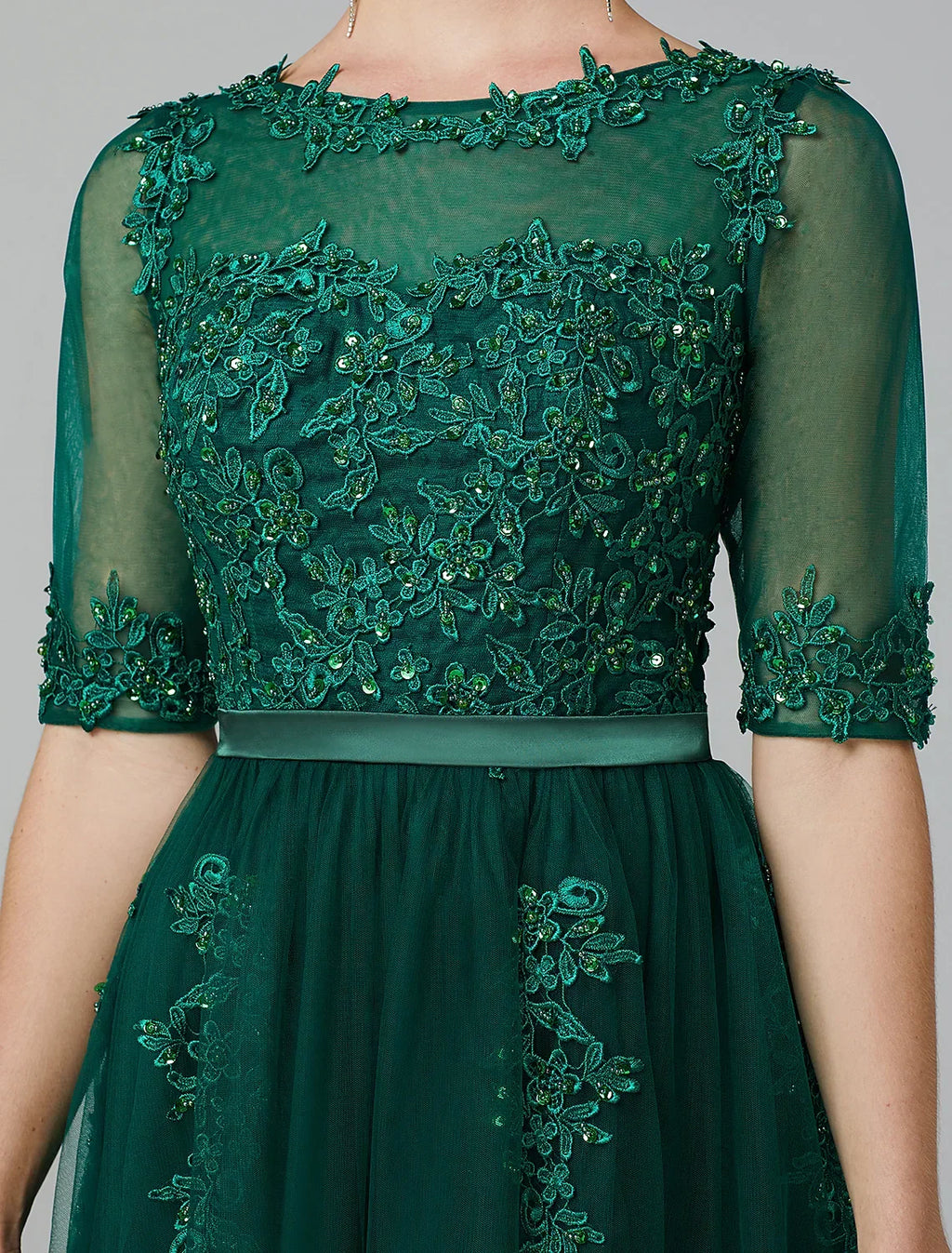 Wedding Sleeveless Neck Over Appliques