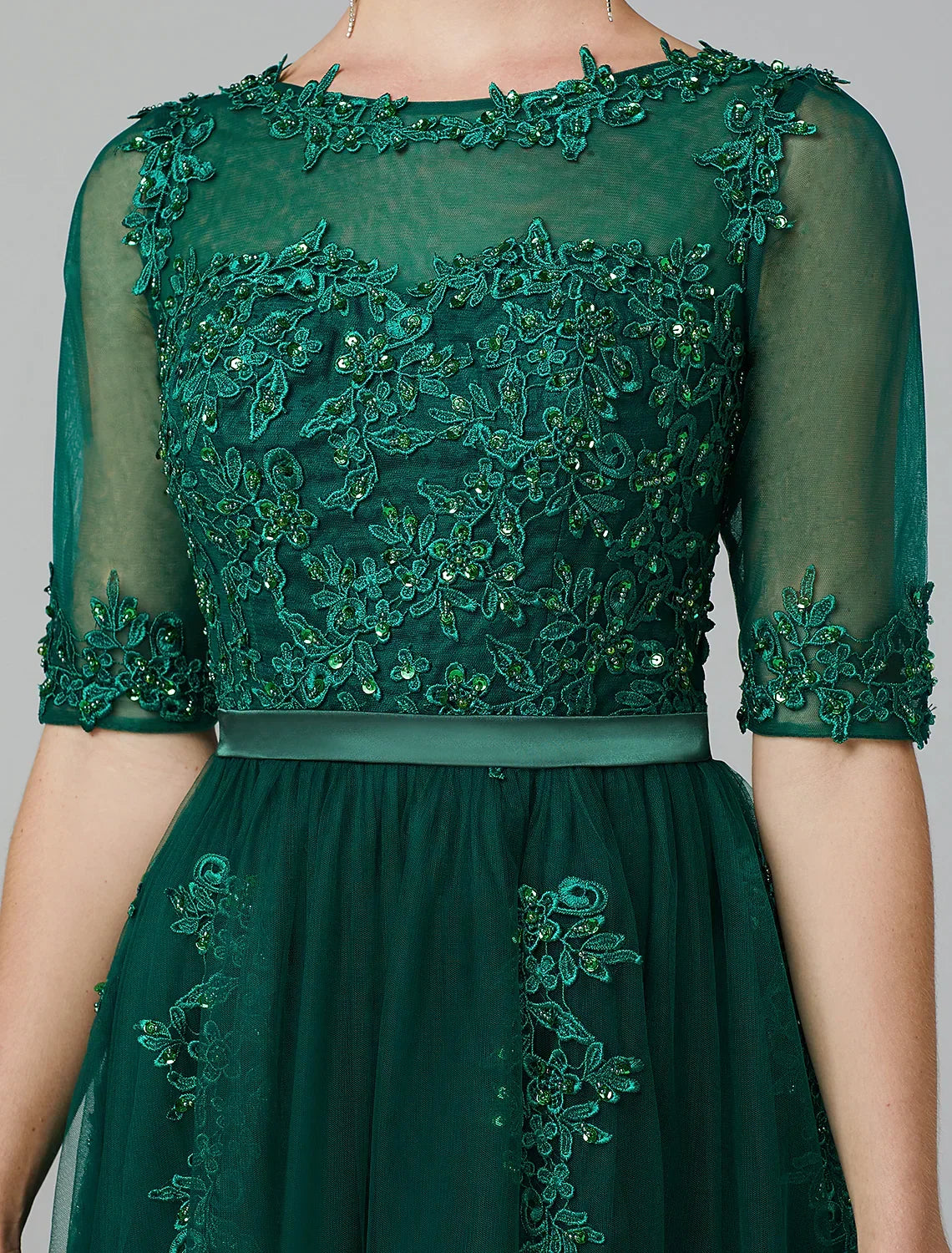 Wedding Sleeveless Neck Over Appliques