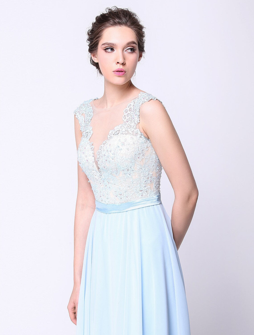 Open Back Dress Holiday Floor Length Sleeveless Beading Appliques