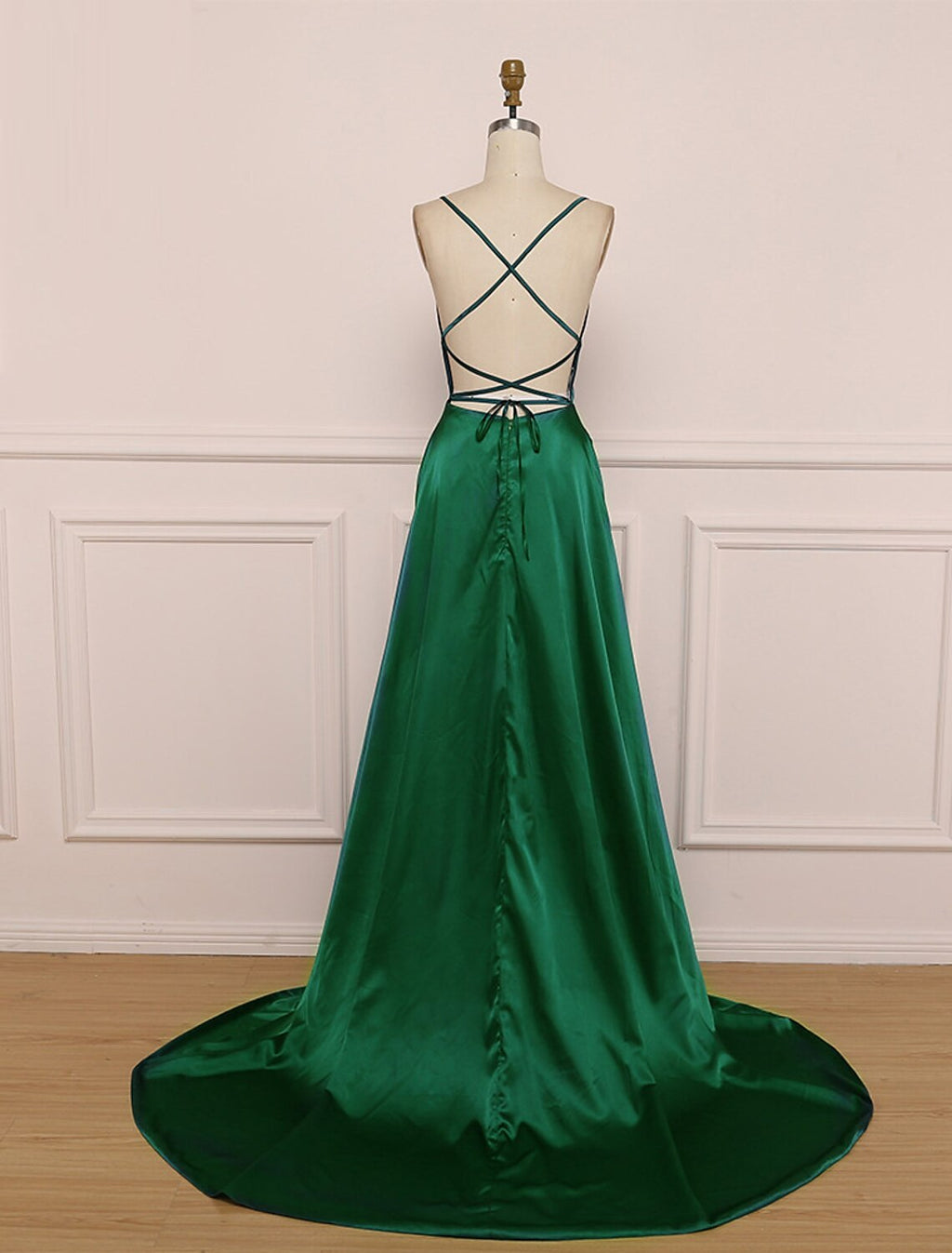 Minimalist Dress Party Wear Sweep / Brush Train Sleeveless Spaghetti Strap with Pleats Slit