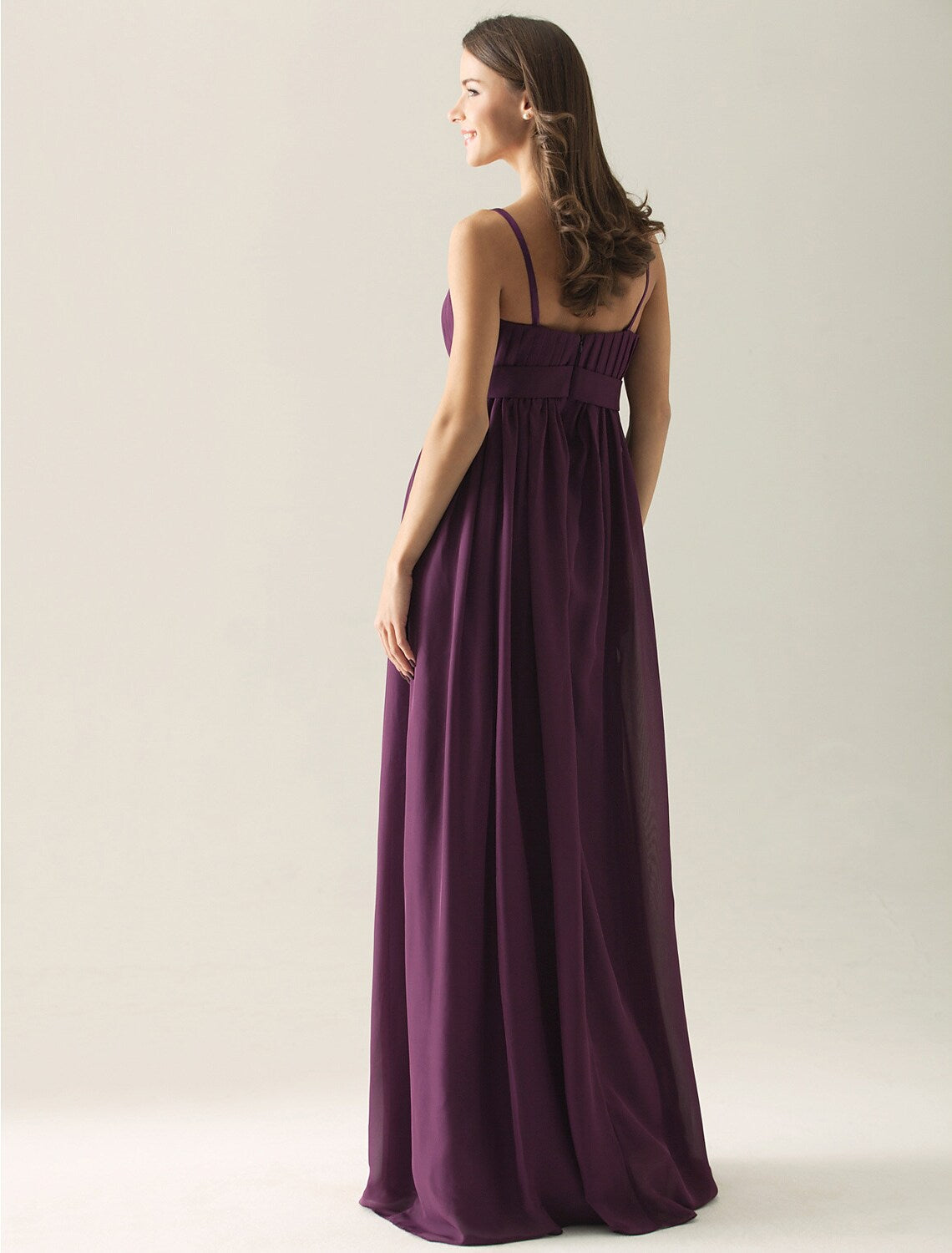 Bridesmaid Dress Strap Sleeveless Floor Length with Bow(s) Pleats
