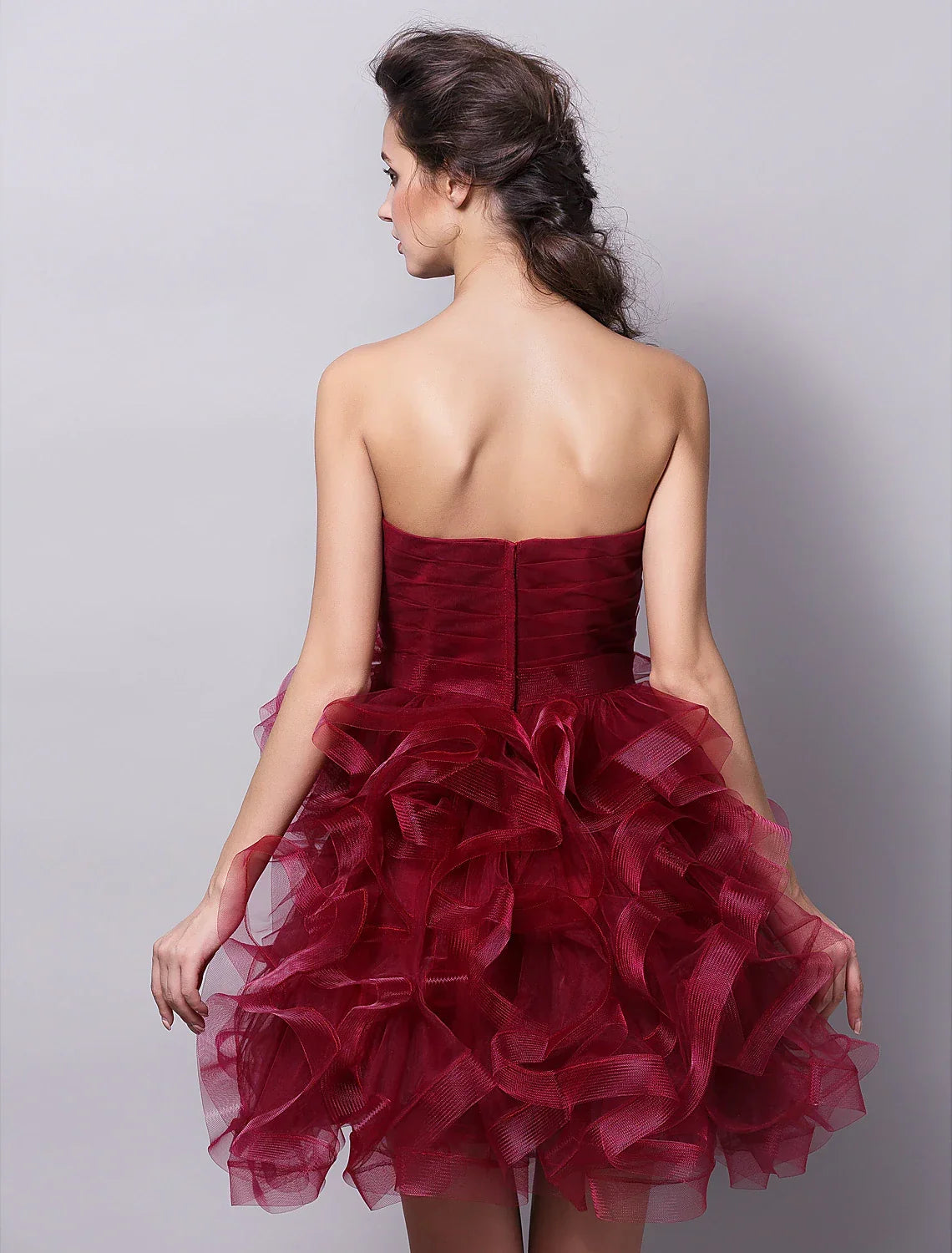 Ball Gown Hot Homecoming Cocktail Party Valentine's Day Dress Strapless Sleeveless Short / Mini with Ruched